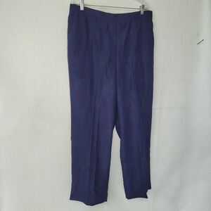 Alfred Dunner Pants Women's 18W Blue Elastic Waist Brushed Polyester Stretch New